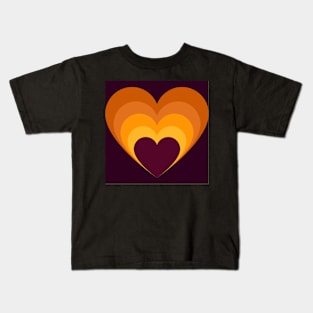 Autumn gradient heart - orange Kids T-Shirt